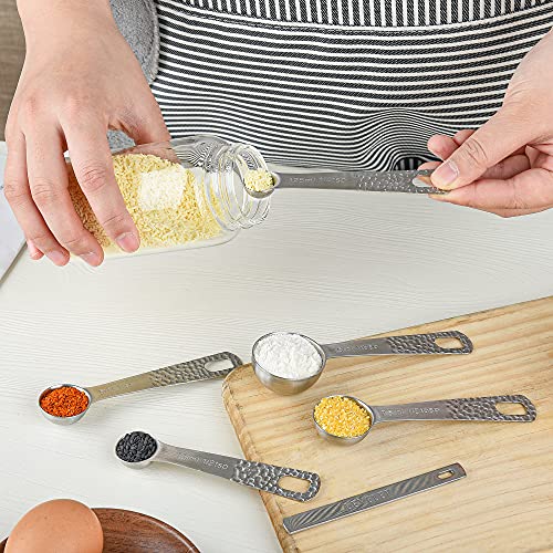 18 8 Stainless Steel Measuring Cups and Spoons Set 10 for Baking & Kitchen (10 Count)