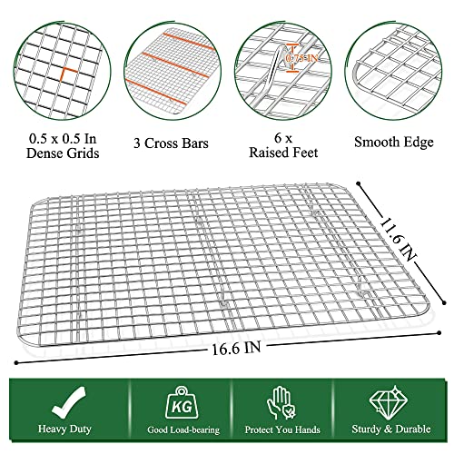 17.5 Inch Cookie Baking Sheet Pan with Wire Rack