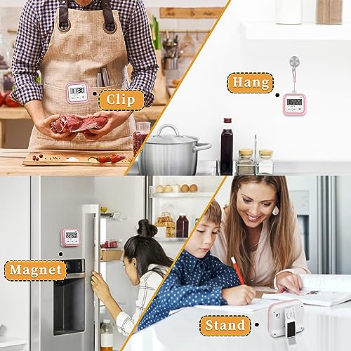 Timer Kitchen Timers for Cooking Classroom Timer for Kids Teachers Magnetic Digital Timers 4 Pack (4 Count)