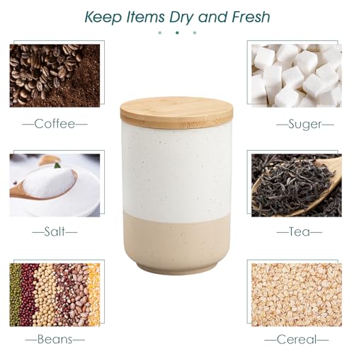 Sabine Ceramic Canister Set with Airtight Wood Lids (4 Count)