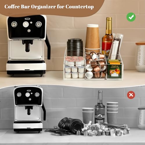 Acrylic Coffee Bar Station Organizer for Countertop