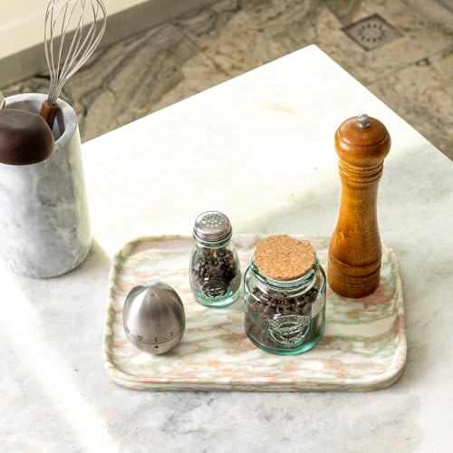 Marble Tray 12"x8" Marble Vanity Tray for Countertop Bathroom Kitchen Dresser