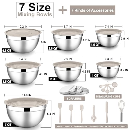 Stainless Steel Mixing Bowls (18 Count)