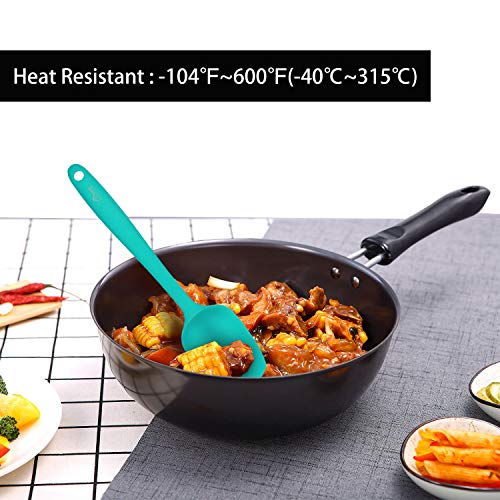 Heat Resistant 600℉ Food Grade Silicone Rubber Spatula Set for Baking (5 Count)