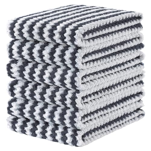 6 Pack Coral Velvet Kitchen Towels (6 Count)