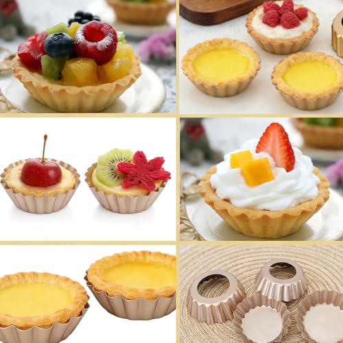 Mini Tart Pans Removable Bottom 3 Inch (12 Count)