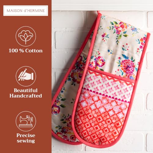 Double Oven Mitts 100% Cotton Double Oven Glove