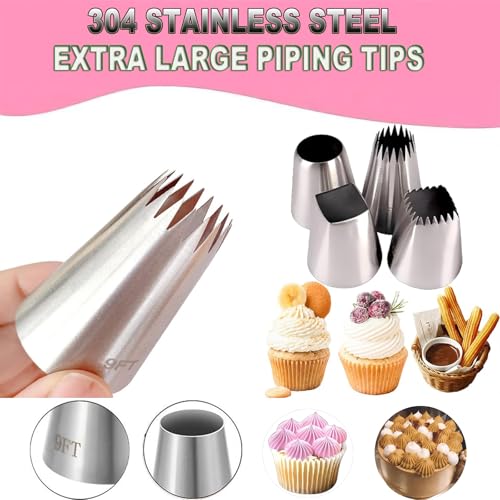 4PCS Extra Large Piping Tips Set