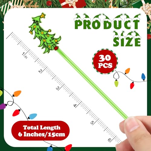 30 Pcs Christmas Drink Stirrers whimsical tree Stir Sticks (30 Count)