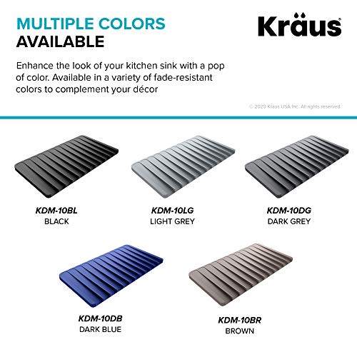 Self Draining Silicone Dish Drying Mat or Trivet for Kitchen Counter in Black