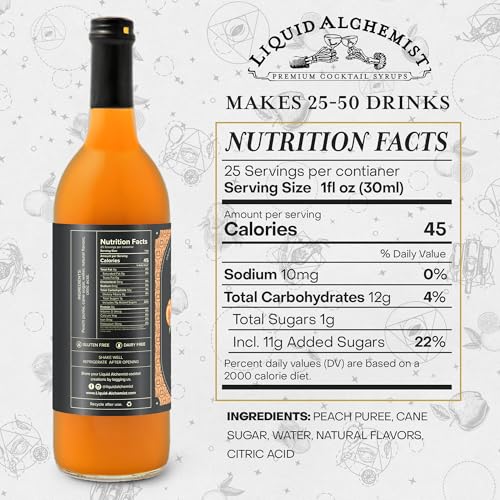 Peach Syrup for Cocktails (25.4 Fl Oz)