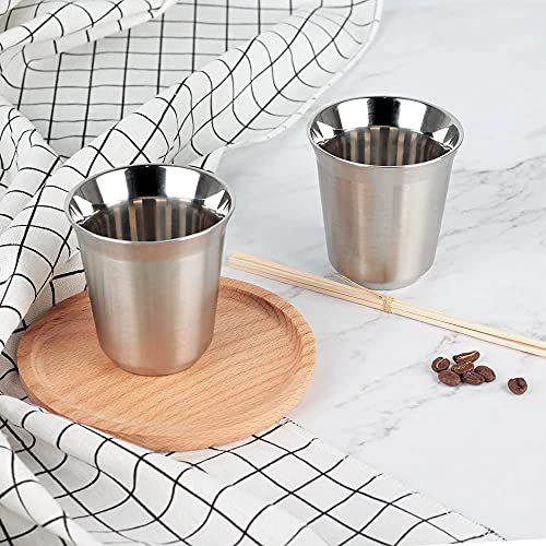 80ml Stainless Steel Espresso Cups Set (2 Count)
