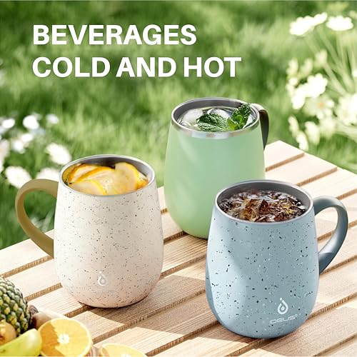 16 oz Insulated Coffee Mug with Lid and Handle