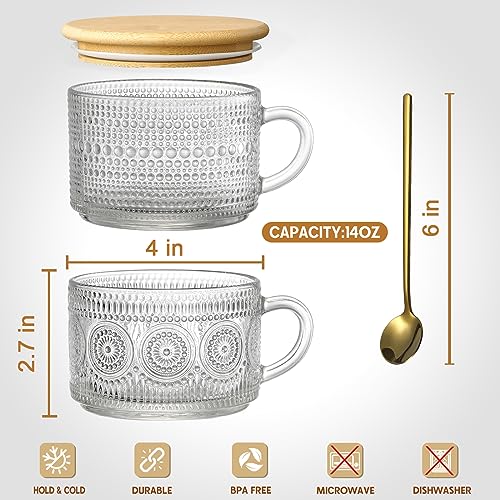 4pcs Set Vintage Coffee Mugs gifts for women (4 Count)