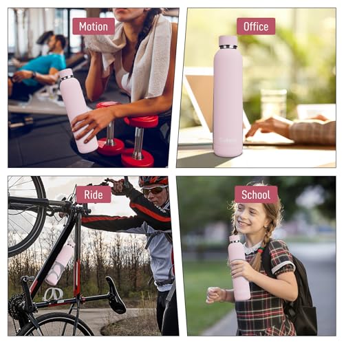 Slim Insulated Water Bottles for Travel 25oz with Clip