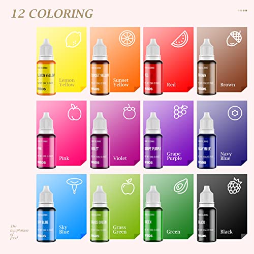12 Color Cake Food Coloring Set (4.2 Fl Oz)