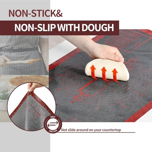Silicone Pastry Mat Extra Large with Measurements 26''x16'' for Reusable