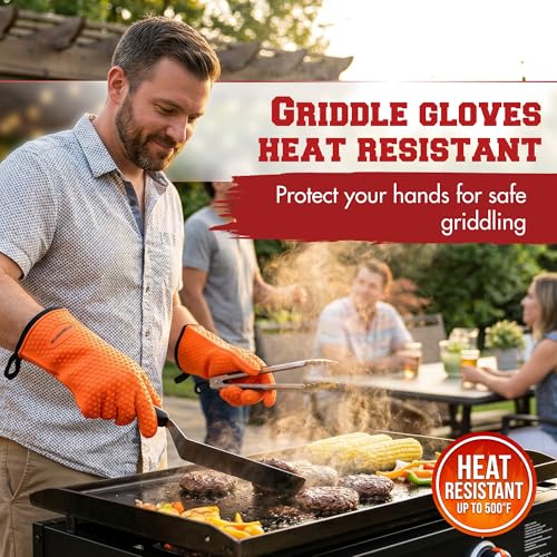 Silicone Griddle Grill Gloves Heat Resistant Oven Mitts