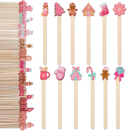 120 Pcs Gingerbread Christmas Stir Sticks Drink Coffee Stirrers (120 Count)
