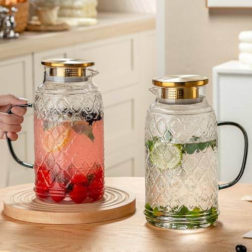 Glass Pitcher with Lid