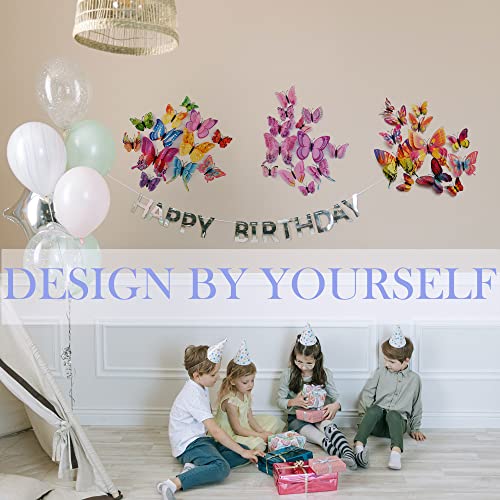 3D Butterfly Wall Decor Butterfly Decorations Stickers with Magnets (72 Count)