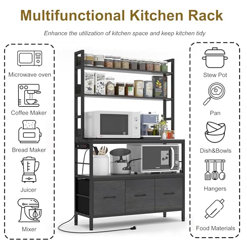 Bakers Rack with Power Outlet (5 Count)