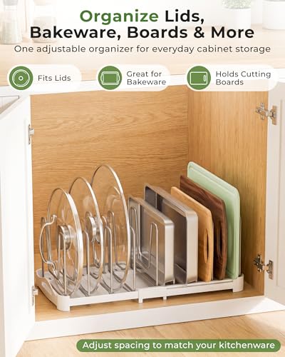Adjustable Cabinet Organizer for Pot Lids