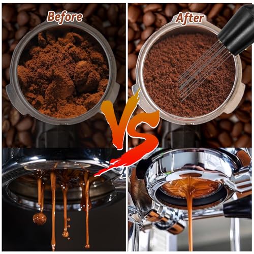 Coffee Espresso Tamper 51mm with WDT Tool Calibrated Spring Loaded