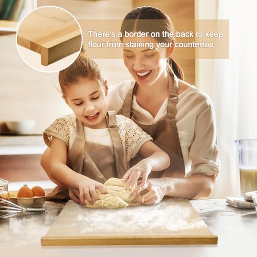 Reversible Wood Pastry Board 20"X24"with Engraved Ruler