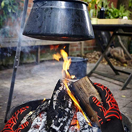 Grill Gloves Heat Proof for Men Grilling BBQ Heat Resistant Gloves (2 Count)