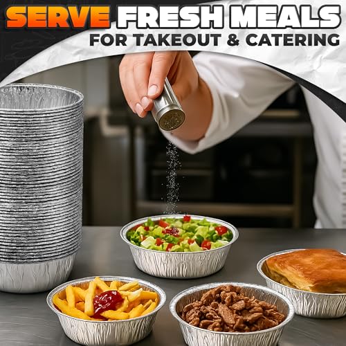 Round Foil Cake Pans 50 Pack (50 Count)
