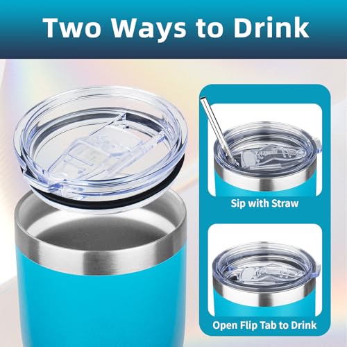 20oz Insulated Tumbler with Lid Straw Travel Coffee Mug Cup