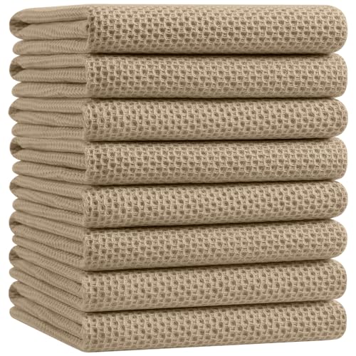 100% Cotton Oversized Waffle Weave Kitchen Towels 8 (8 Count)