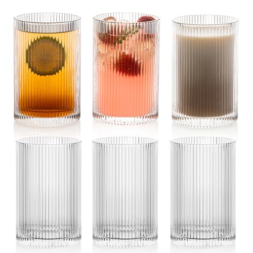 Vintage Ribbed Glassware Set (6 Count)