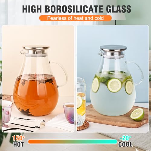 2500ml Glass Pitcher with Lid