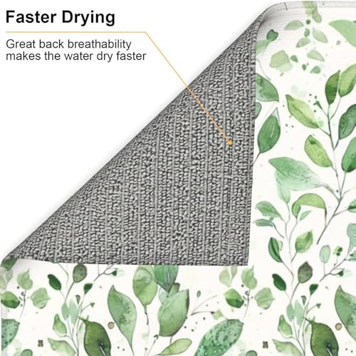 Green Leaves Dish Drying Mat
