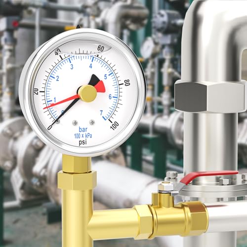 0 100PSI Stainless Steel with Reset Pointer Liquid Filled Pressure Gauge
