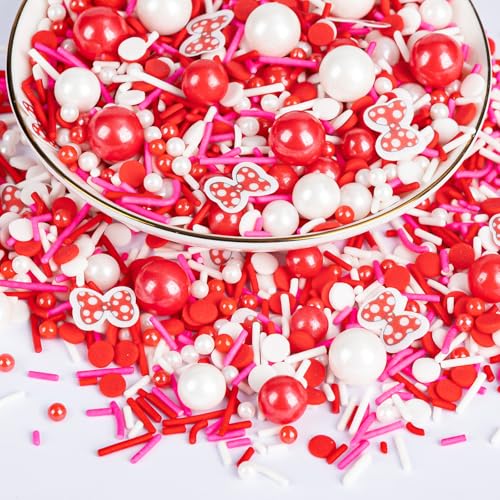 Red Bow Sprinkles 130g (4.58 Ounce)