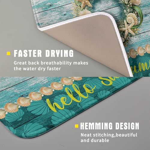 Hello Summer Dish Drying Mat for Kitchen Counter