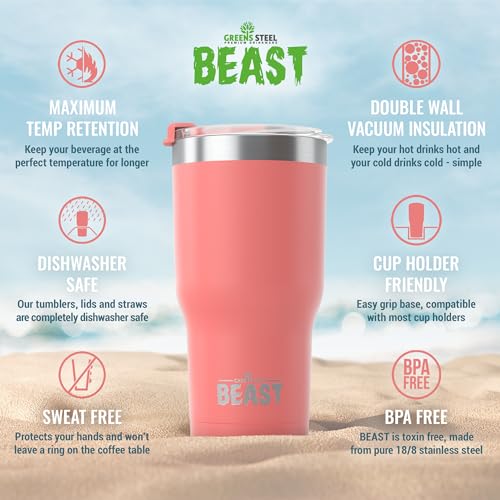 Beast 20 oz Tumbler Stainless Steel Vacuum Insulated Coffee Ice Cup Double Wall Travel Flask