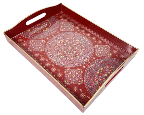 Boho Red Decorative Tray