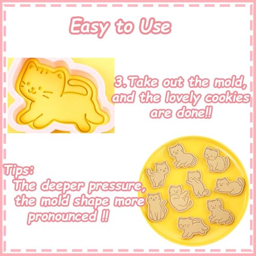 8 pcs Cat Cookie Cutters Set (8 Count)