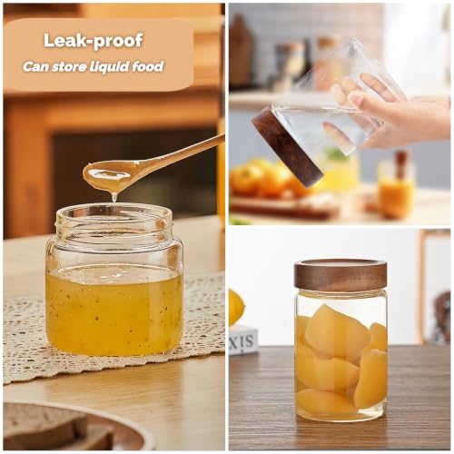 28 Fl oz Glass Food Storage Jar with Airtight Wooden Screw on Lid and Scoop
