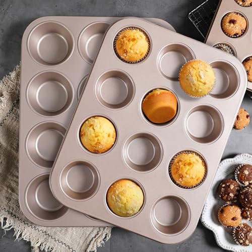 2 Packs Nonstick Round Muffin Baking Pan Tin (2 Count)