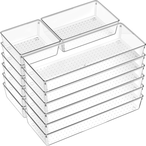 18 Pcs Large Size Clear Drawer Organizer Set (18 Count)