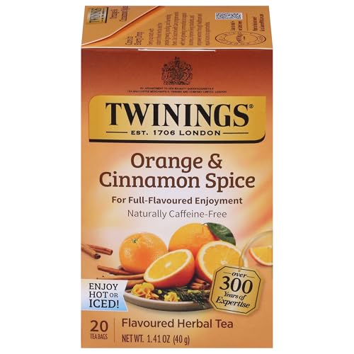 Orange & Cinnamon Spice Herbal Tea Individually Wrapped Bags (20 Count)