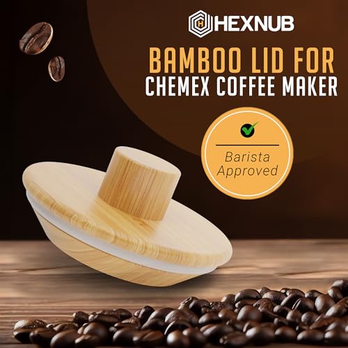 Pour Over Lid for Chemex Coffee Maker Bamboo Heat Retaining Cover