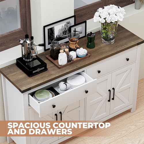 55" Modern Farmhouse Buffet Cabinet with Storage