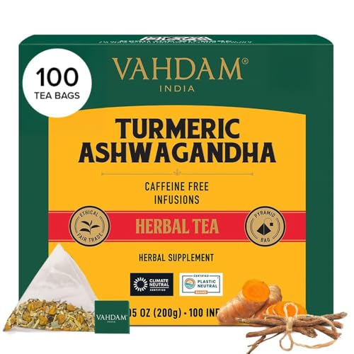 Turmeric Ashwagandha Herbal Tea Bags (100 Count)