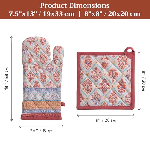 100% Cotton Oven Mitt & Pot Holder Set (2 Count)